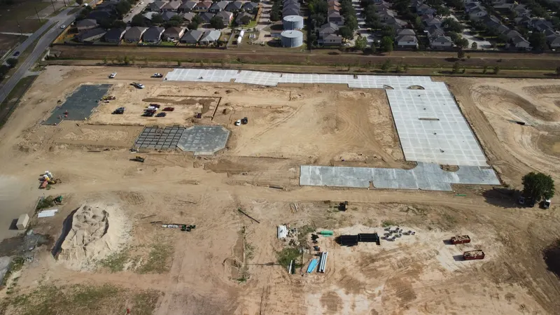 Foundations poured across the 8-acre site